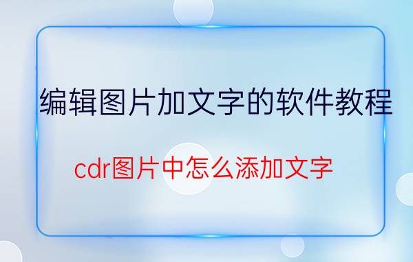 编辑图片加文字的软件教程 cdr图片中怎么添加文字？